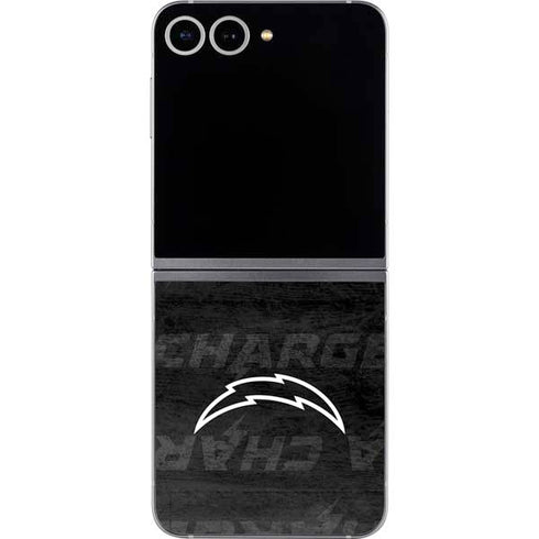 NFL Los Angeles Chargers Black & White Galaxy Z Flip6 Skin